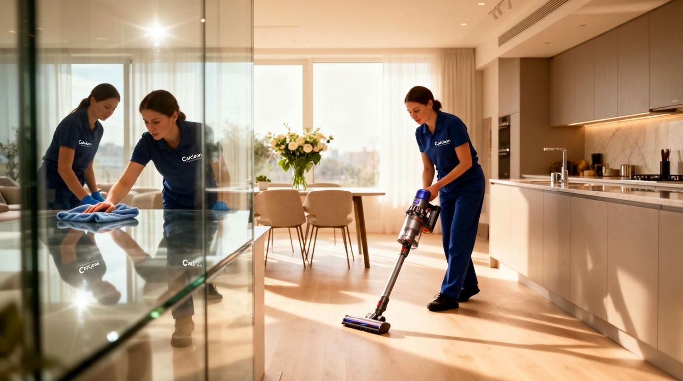 Calclean Reinigungsteam bei der professionellen Reinigung in Frankfurt
